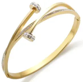 Stainless Steel Zirconia Bracelet For Women Fashion Jewelry Bangles Elegant Accessory