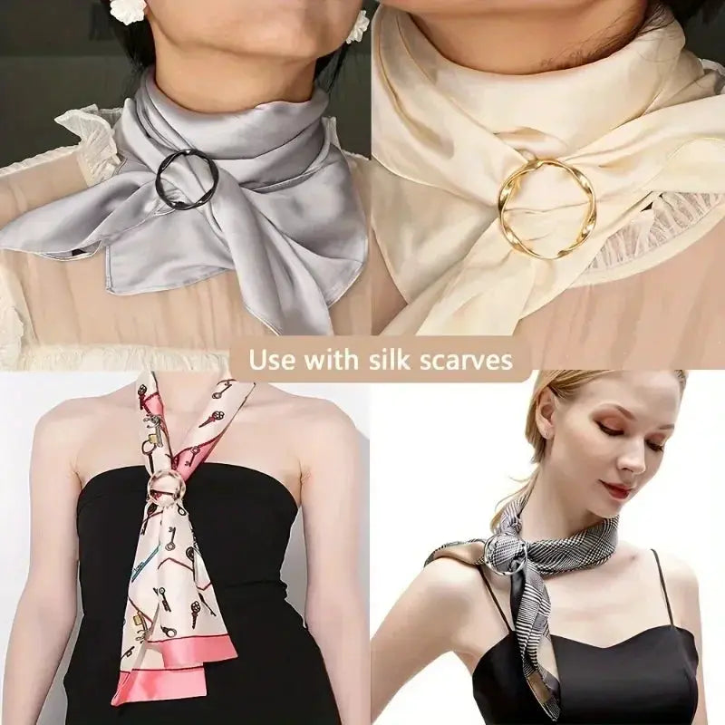 5Pcs Fashion Metal Round Clip Buckles Set For Shawls T Shirts Belts And Waist Ties