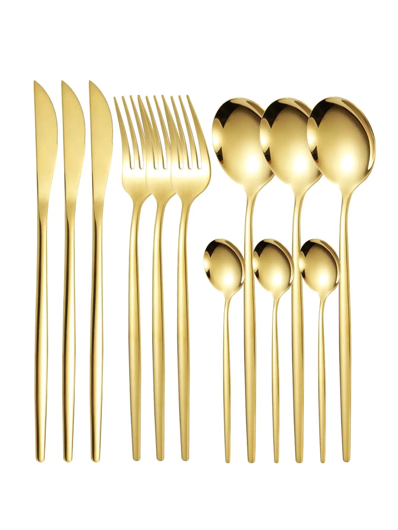 12 Piece Stainless Steel Cutlery Set With Portuguese Design Includes Steak Knives Forks Dessert Spoons Coffee Spoons