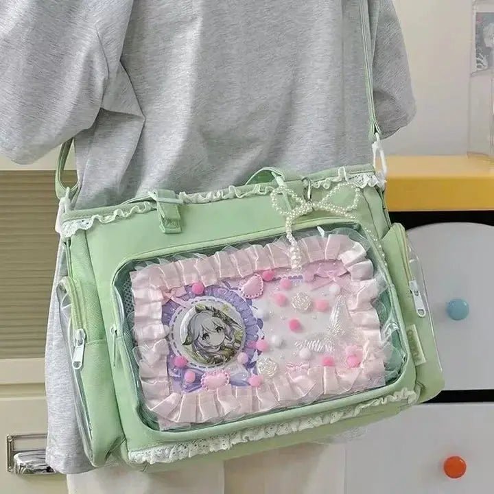 Ballet Girl Large Appetite Itabag Japanese Anime Style Two Dimensional Crossbody Bag For Women Durable Polyester