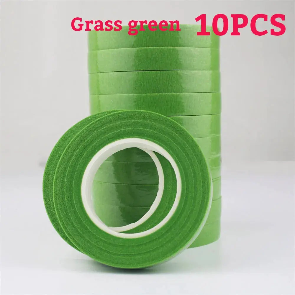 Green Flower Stem Sticks DIY Floral Material Handmade Wire Stem Self Adhesive Floriculture Tape Paper Tape For Bouquets