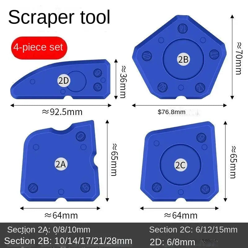 4 Piece Silicone Caulking Tool Set For Smooth Sealant Application And Professional DIY Finishes In Bathroom And Kitchen