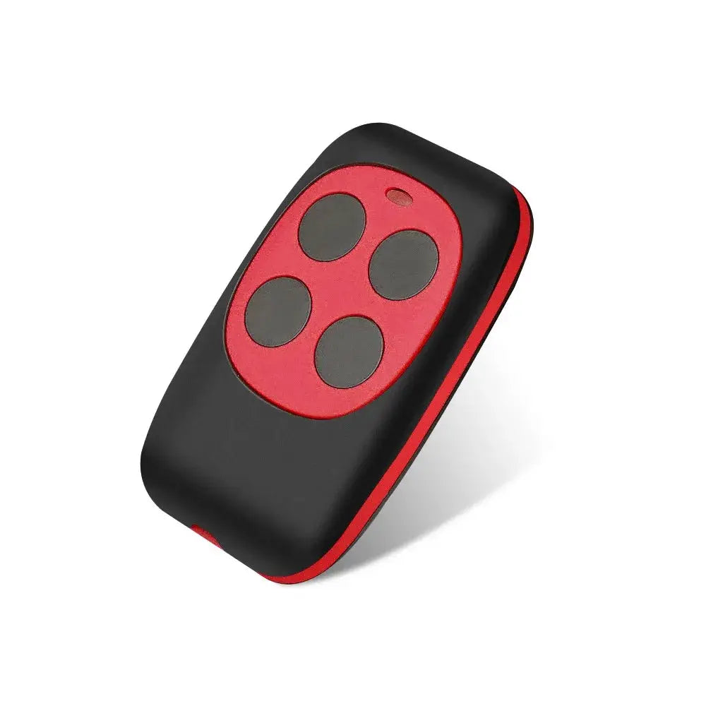Simples Market four-button garage door remote control, red panel with black body, multi-frequency 300-915MHz