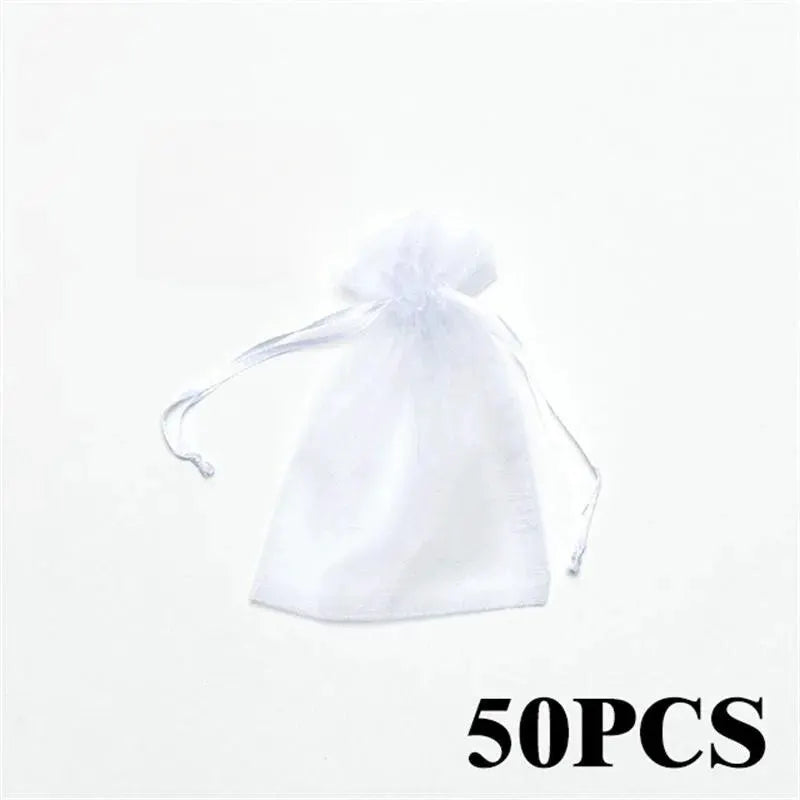 Multicolor Organza Jewelry Packaging Bags 50 Pcs Lot 7x9cm 11x16cm 15x20cm Drawstring Pouches Wedding Gifts Wholesale