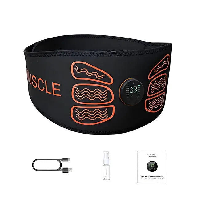 Abdominal Muscle Toner EMS Stimulator Belt For Waist Training USB Rechargeable Body Shaping Massager