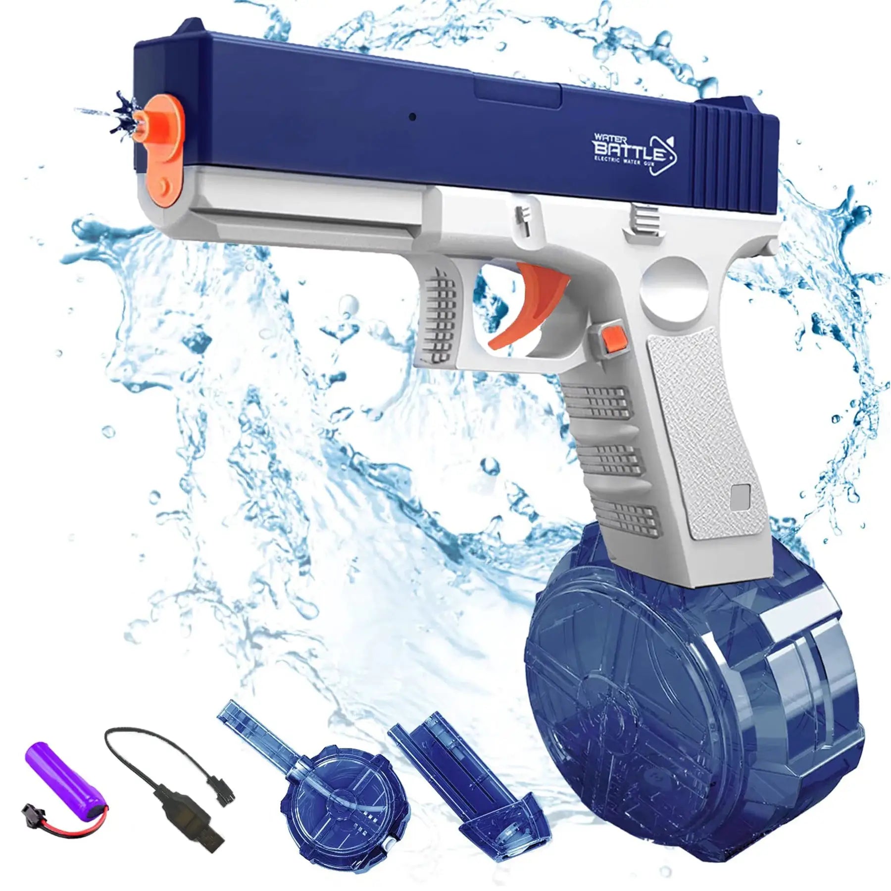 Unilabo M416 Electric Water Gun Battery Powered with External Water Bottle Attachment for Kids and Adults Outdoor Fun
