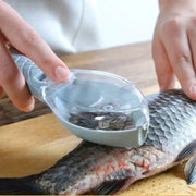 AquaEase Fish Scale Scraper With Lid Hygienic Splash Free Manual Descaling Tool With Ergonomic Handle