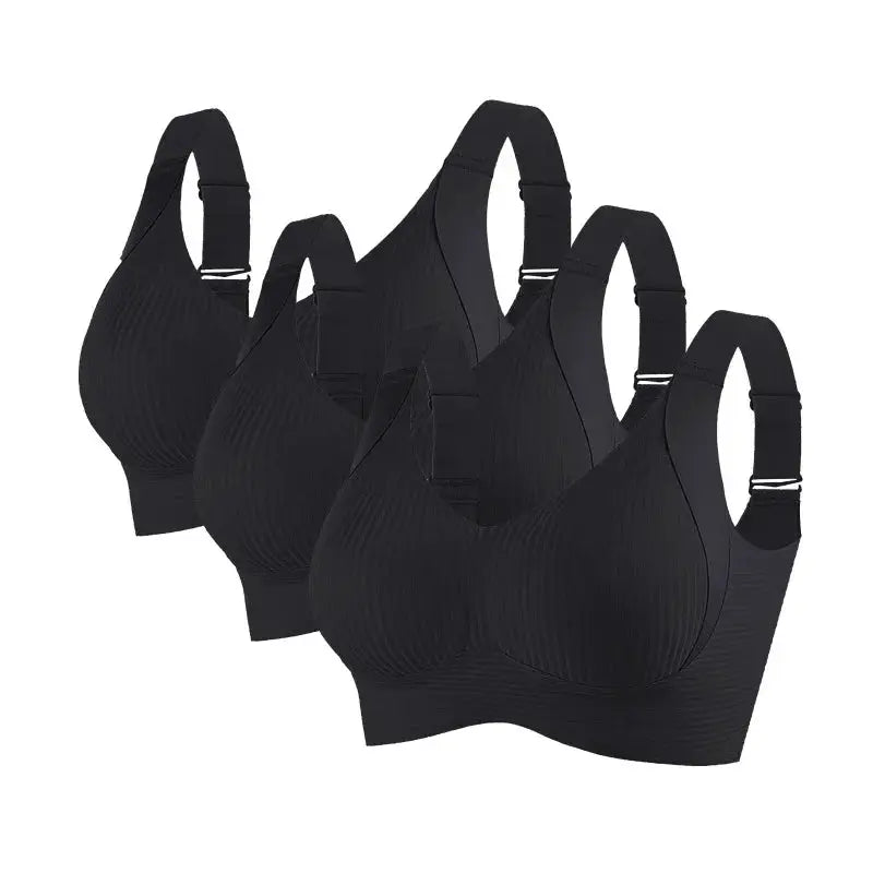Simples Market 5-pack black ribbed seamless non-wire push-up bras