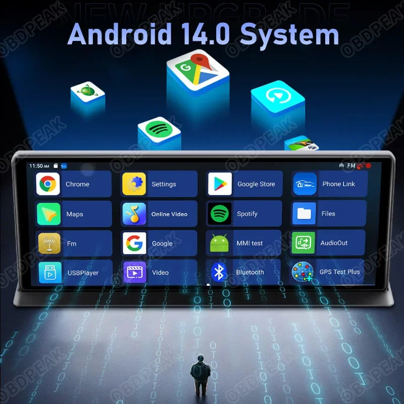 K60 Pro 11.3 Inch Android 14 AI Dash Cam Rear View Mirror GPS CarPlay
