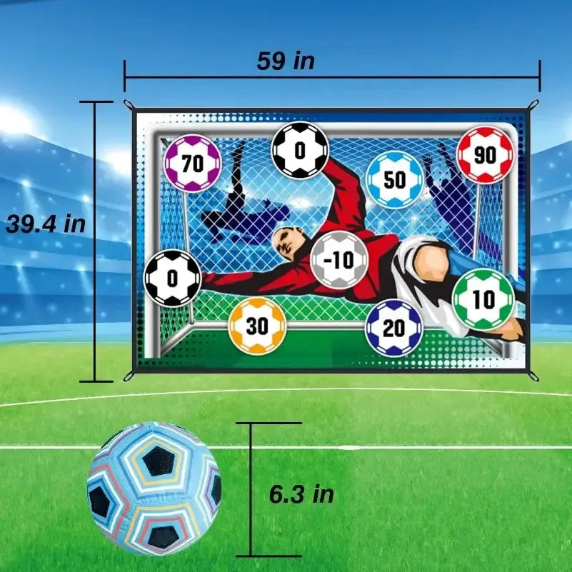 Soccer Game Mat Set Indoor And Outdoor Play Kit With Large Target Sticky Ball And Accessories For Kids Training