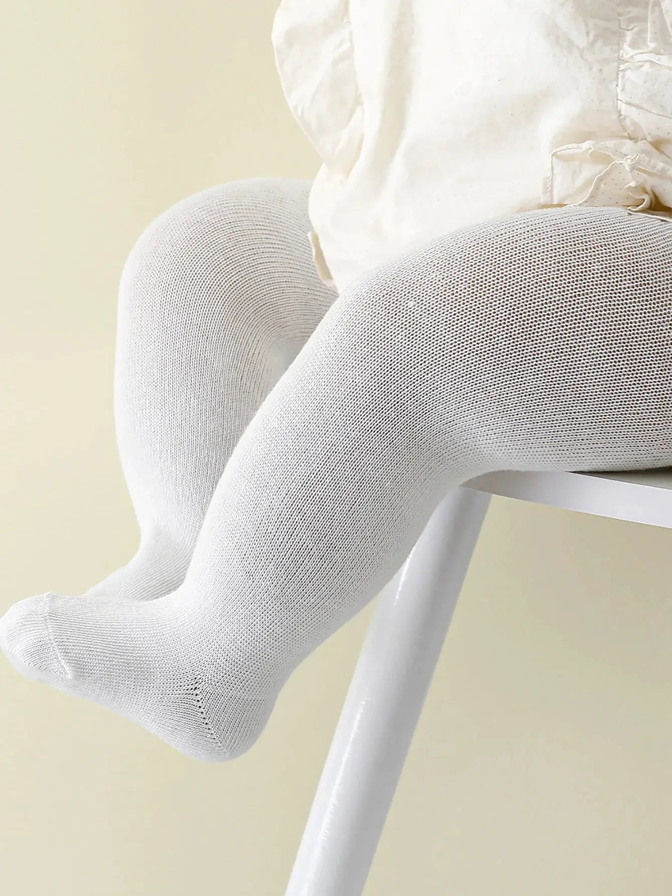 Infant Knitted Tights 1 Pair Traceable Cotton Leggings For Baby Girls 0 To 36 Months White Black