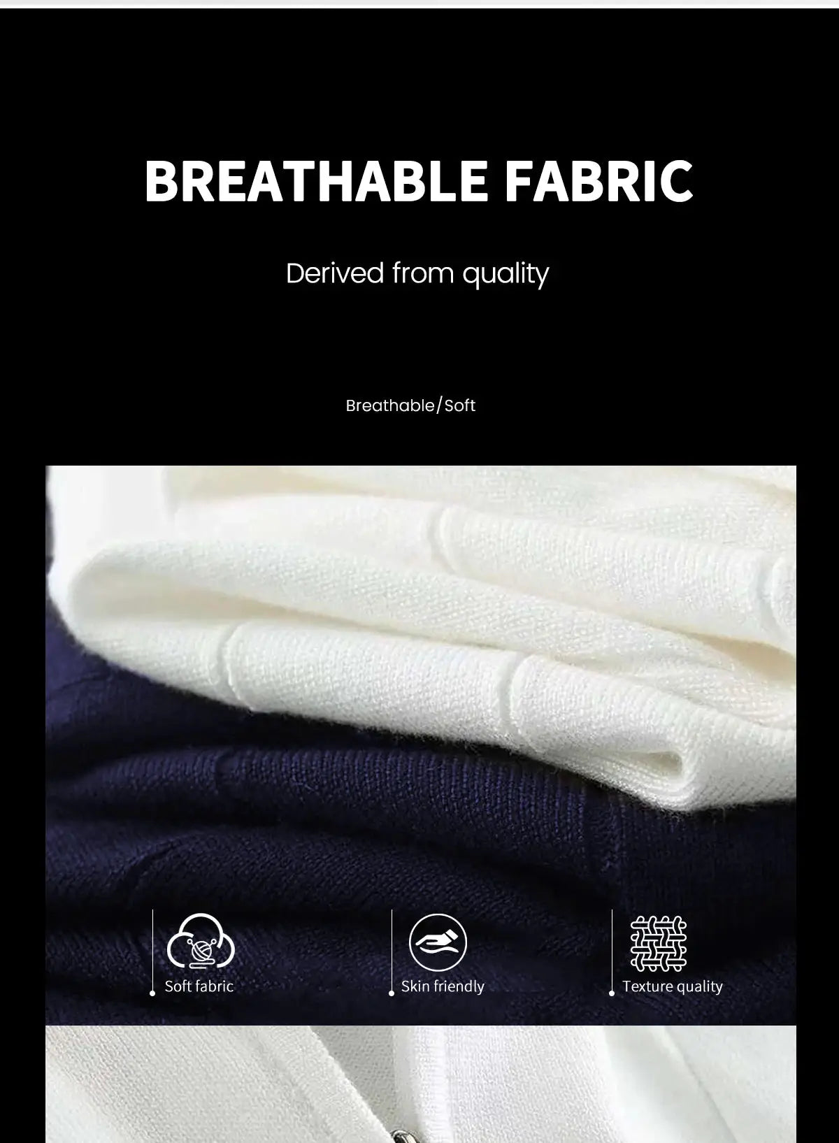 CH Men vertical striped knit polo shirt close-up of white and navy breathable fabric textures