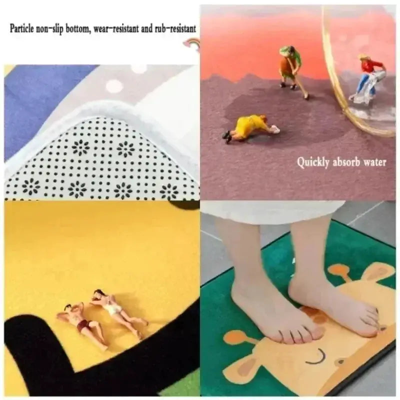 Christmas Tree Santa Claus Elk Entrance Doormat Anti Slip Floor Mat for Entry Door