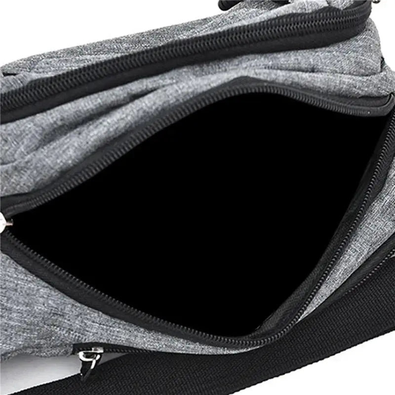 Simples Market 2024 waist bag, gray fabric belt pouch with large capacity and anti-splash wear-resistant features
