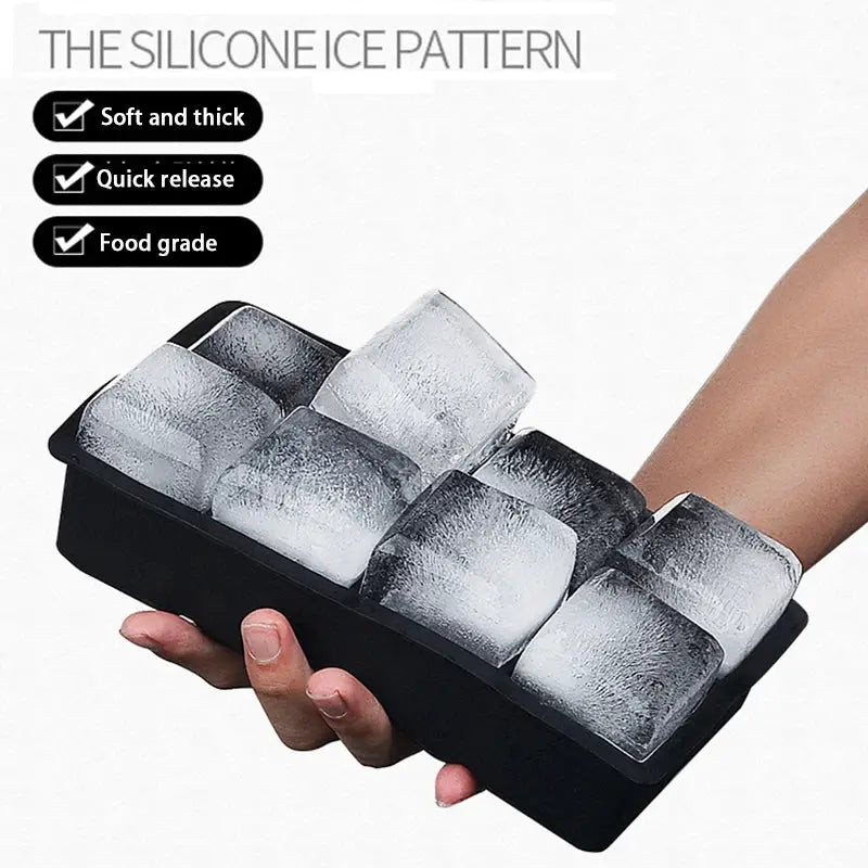 4 6 8 15 Grid Silicone Ice Tray Mold Large Food Grade Ice Cube Tray Square DIY Ice Maker