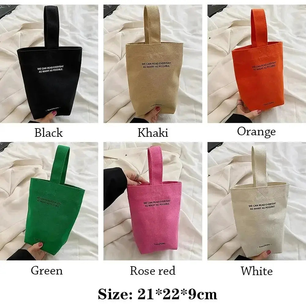 Canvas crossbody handbag set in 6 colors (black, khaki, orange, green, rose red, white) by Simples Market