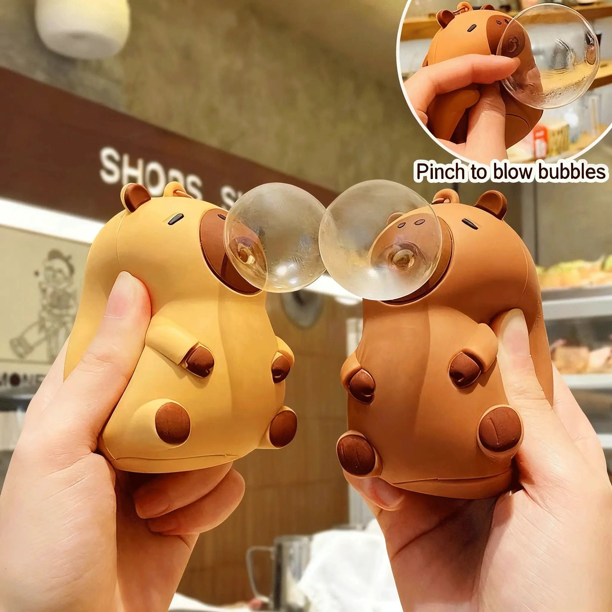 Capybara Doll Pinch Pendant Toy Stress Relief Squeeze Bubble Decompression For School Bags Keychains Car Desk Decor Gift