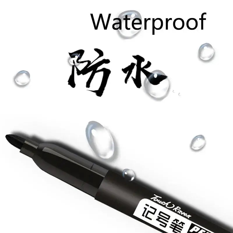GraphixPro 6Pcs Permanent Marker Pens Set Black Blue Red Waterproof Ink Fine Tips For Manga Drawing