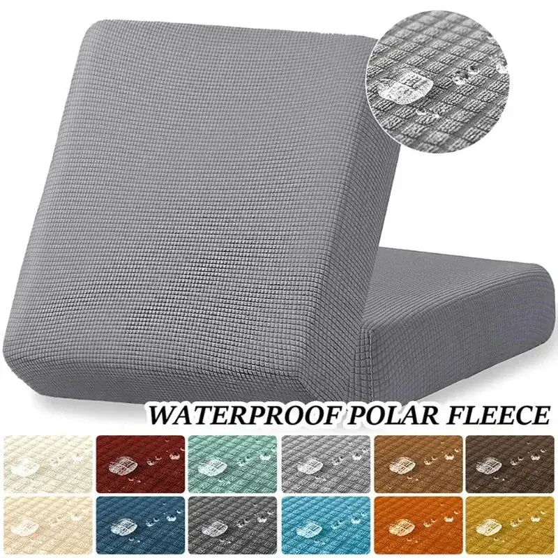 Waterproof polar fleece sofa cushion cover by Simples Market in gray; available in multiple colors.