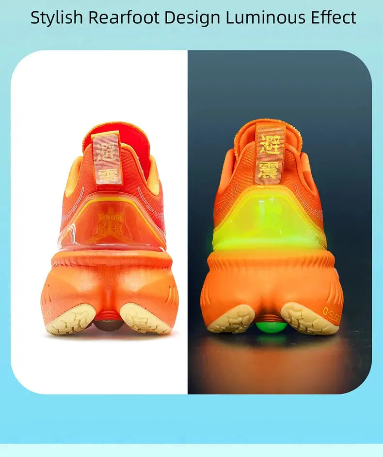ONEMIX running shoes for men, bright orange with neon luminous rearfoot design, Simples Market