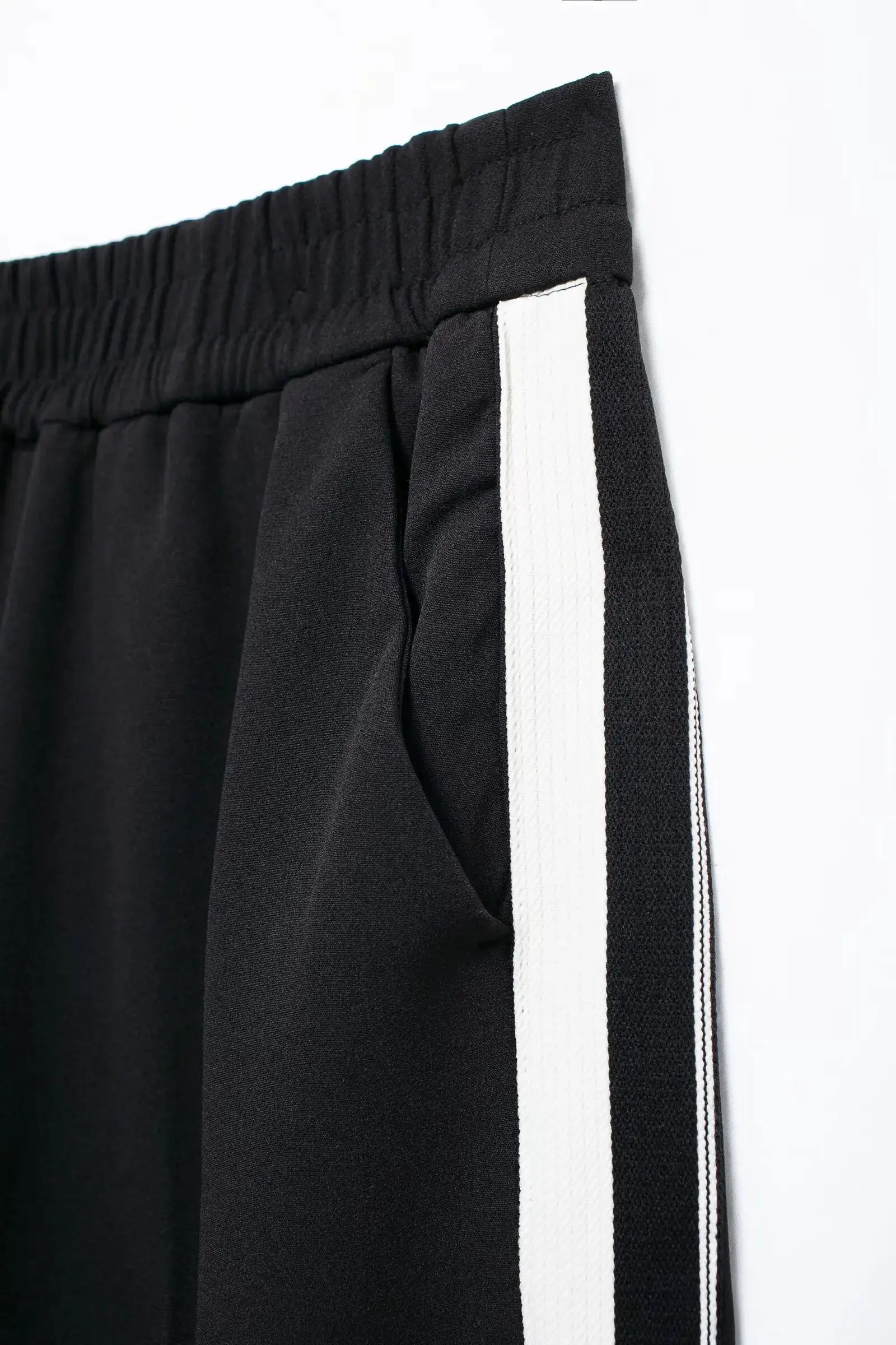 2024 New Women Patchwork Black White Baggy Pants Short Jacket Set