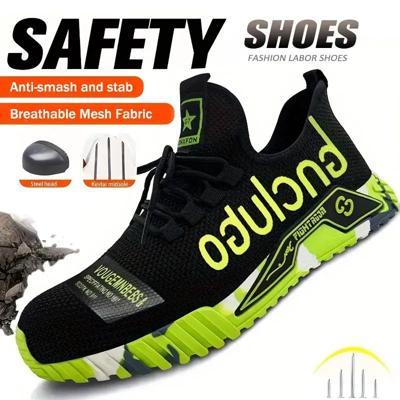 Lightweight Steel Toe Safety Shoes For Men Anti Puncture Breathable Industrial Work Boots