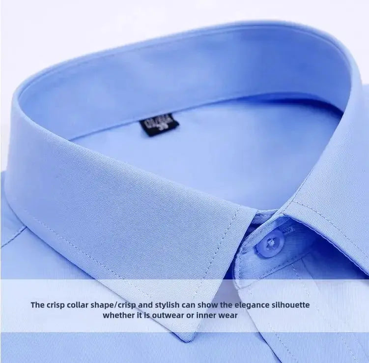 Men's light-blue dress shirt by Simples Market with crisp collar.