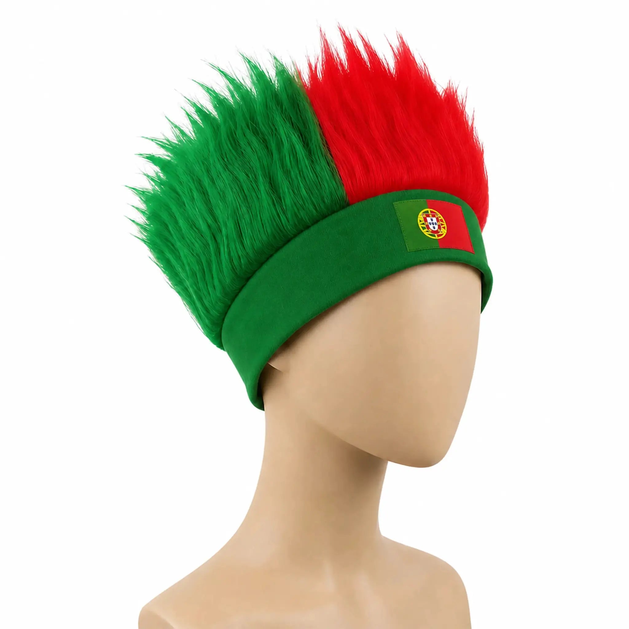 World Cup Wig With Logo In National Flag Colors For Brazil Argentina