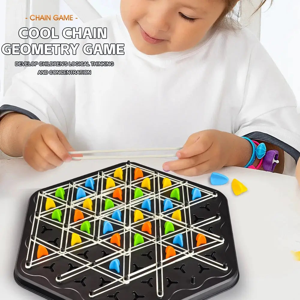 Triangle Link Chess Tabletop Puzzle Game For Family Bonding And Child Development With Logical Thinking Training Toy