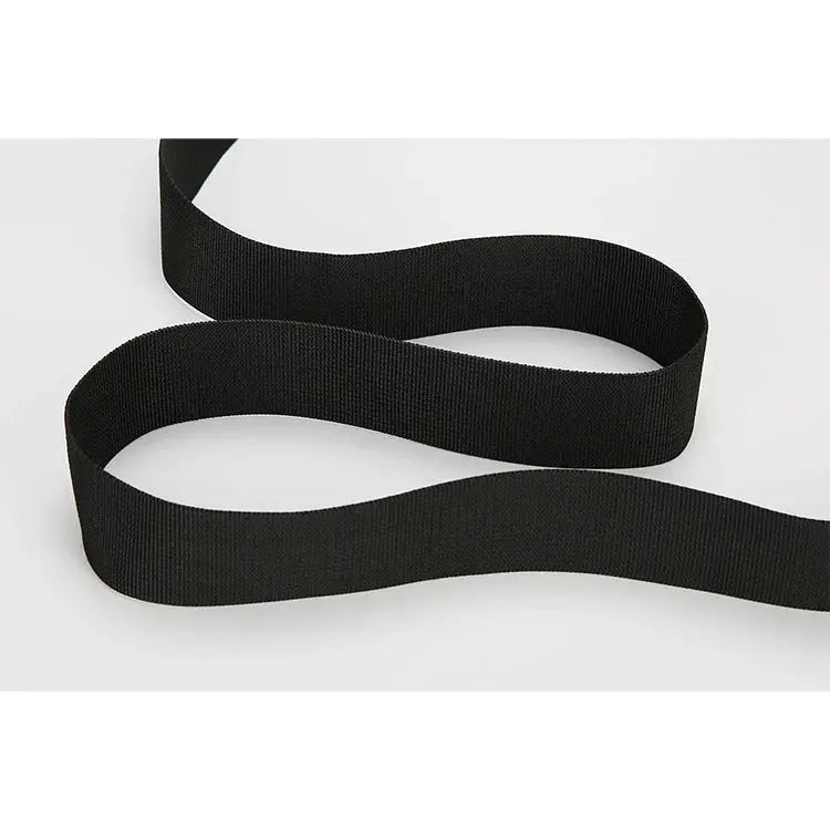 Shoulder strap, black nylon for outdoor bags; wide durable webbing