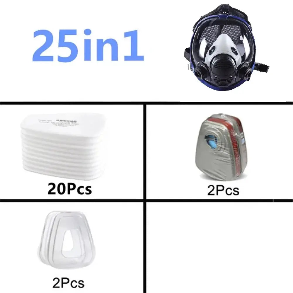 Full Face Gas Mask With Silicone Seal For Welding And Chemical Handling Dust Protection Fire Resistant Respirator