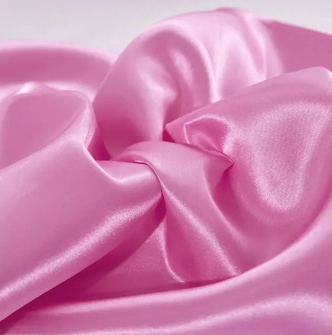 Pink satin pillowcase, 50x50 cm cushion cover with smooth imitation silk texture