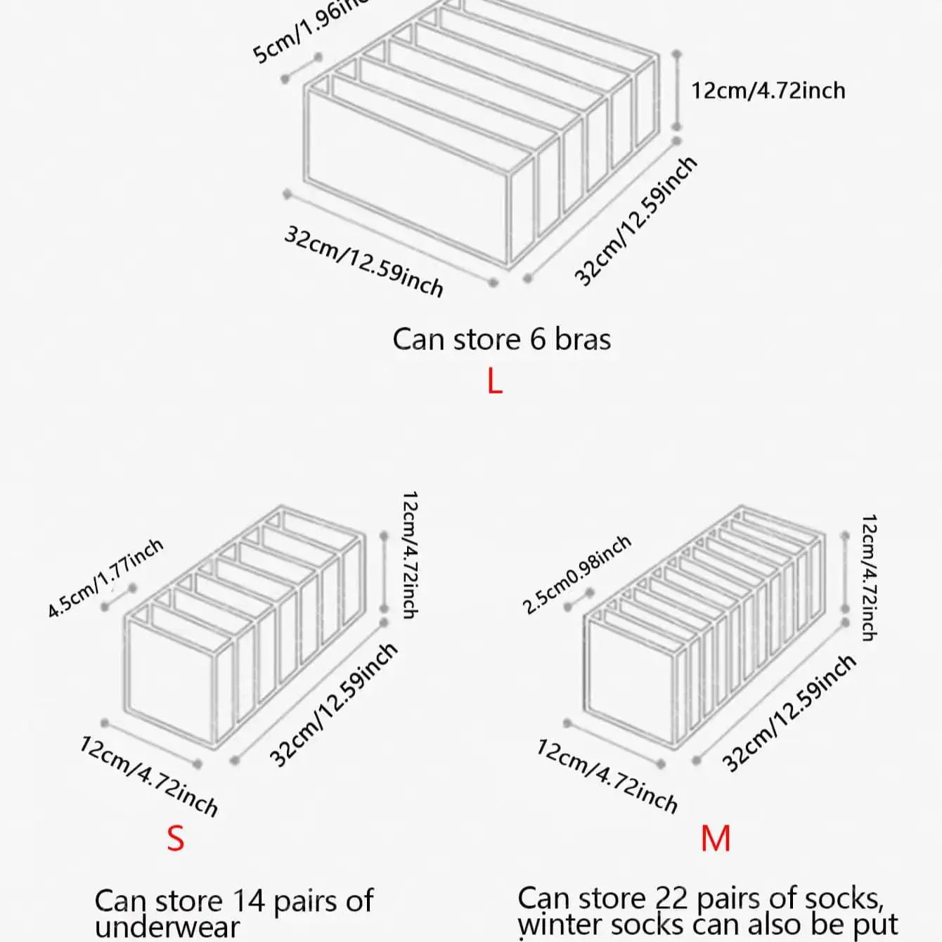 Foldable Closet Drawer Organizer For Socks And Underwear 7 9 11 Grid Storage Box Jeans Bra Organizer