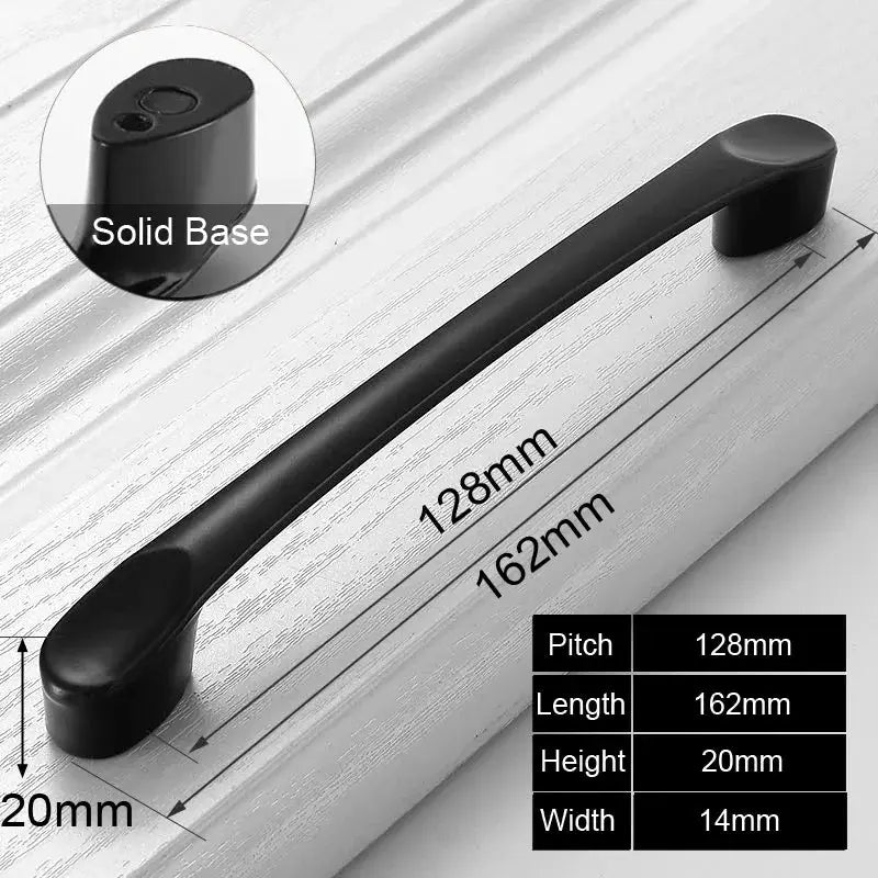 Black Aluminum Cabinet Knobs And Handles For Kitchen And Furniture Drawer Pulls Cupboard Handles