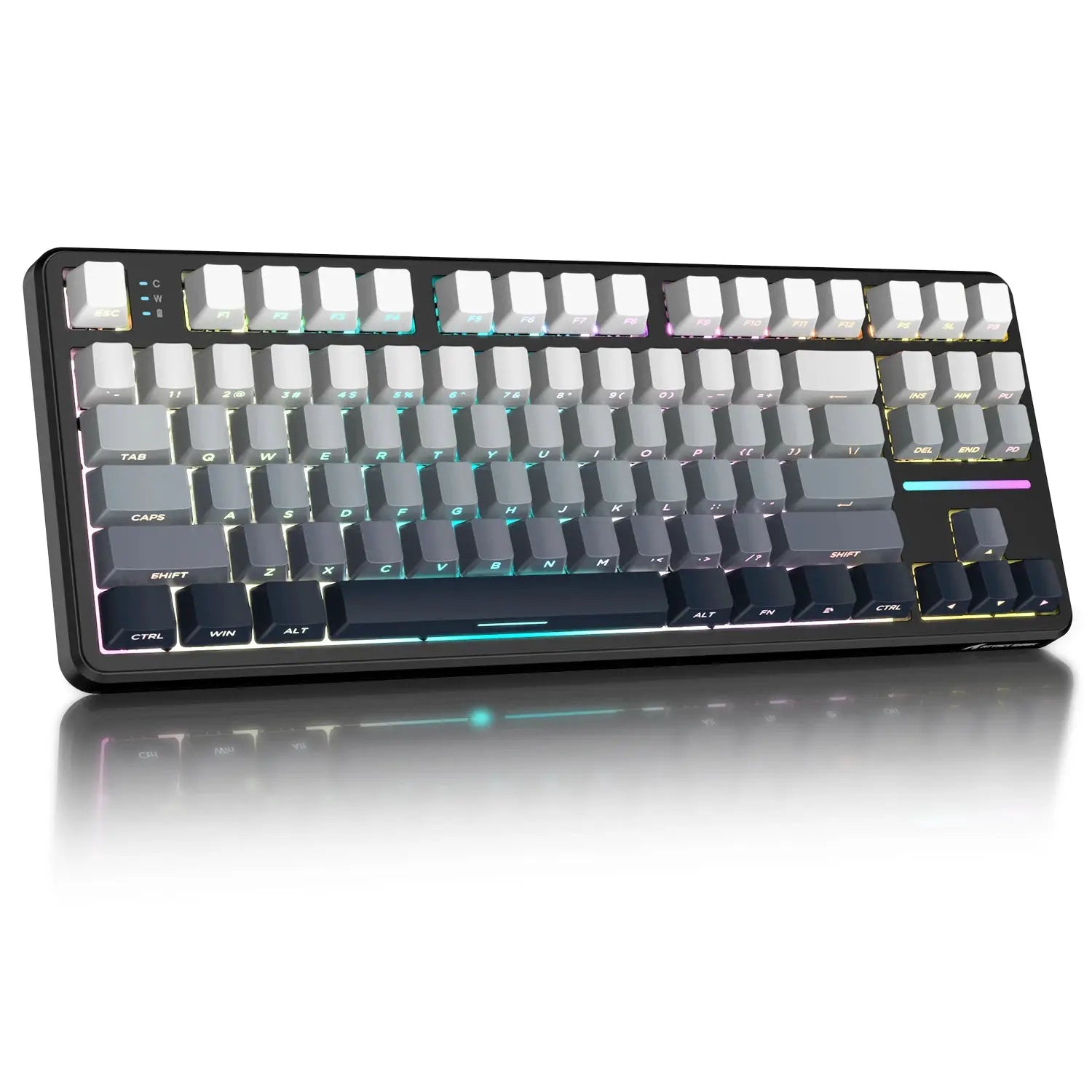 ATTACK SHARK X87 wireless mechanical gaming keyboard with RGB backlighting; 87-key tri-mode BT5.0/2.4GHz/USB-C.