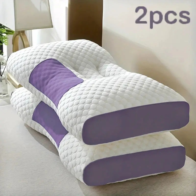 EverComfort Two Piece Massage Neck Pillow Set Adjustable Ergonomic Orthopedic Contour Support All Season Comfort