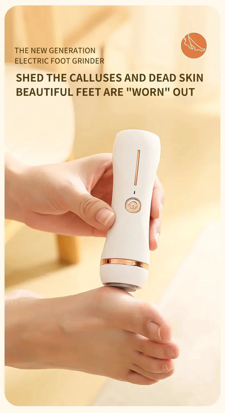 HOMEFISH electric foot grinder in white with rose-gold accents for pedicure