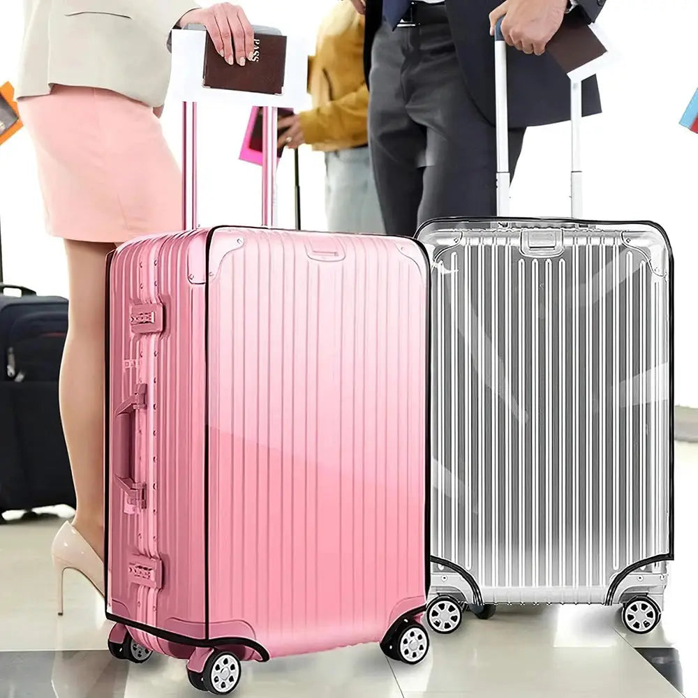 ClearGuard Transparent PVC Luggage Protective Cover Wear Resistant Shield For Travel And Easy Visual Identification