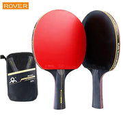 6 Star Table Tennis Racket Set 2 Pieces Professional Ping Pong Rackets Pimples In Rubber High Quality Blade Bat With Bag