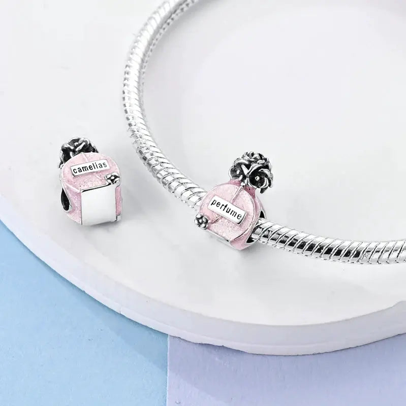 S925 Silver Perfume Bottle Charm Beads With Stars Moon Sun And Four Leaf Clover For Original Bracelet DIY Jewelry Making