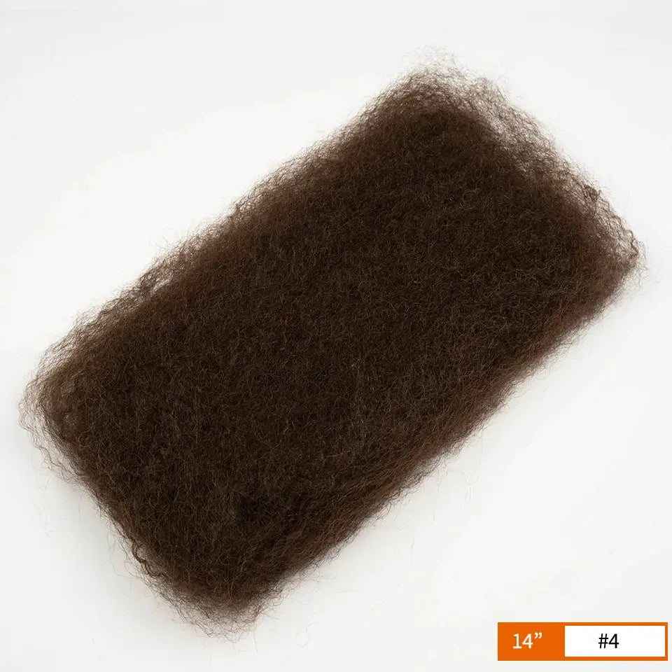 Simples Market Afro Kinky Curly bulk human hair for braiding, 14 inches, color #4, Remy, soft and lightweight