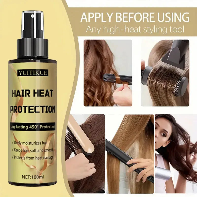 Hair Heat Protection Spray With Long Lasting Shield Up To 450 Degrees Fahrenheit For Moisturized Soft And Smooth Hair
