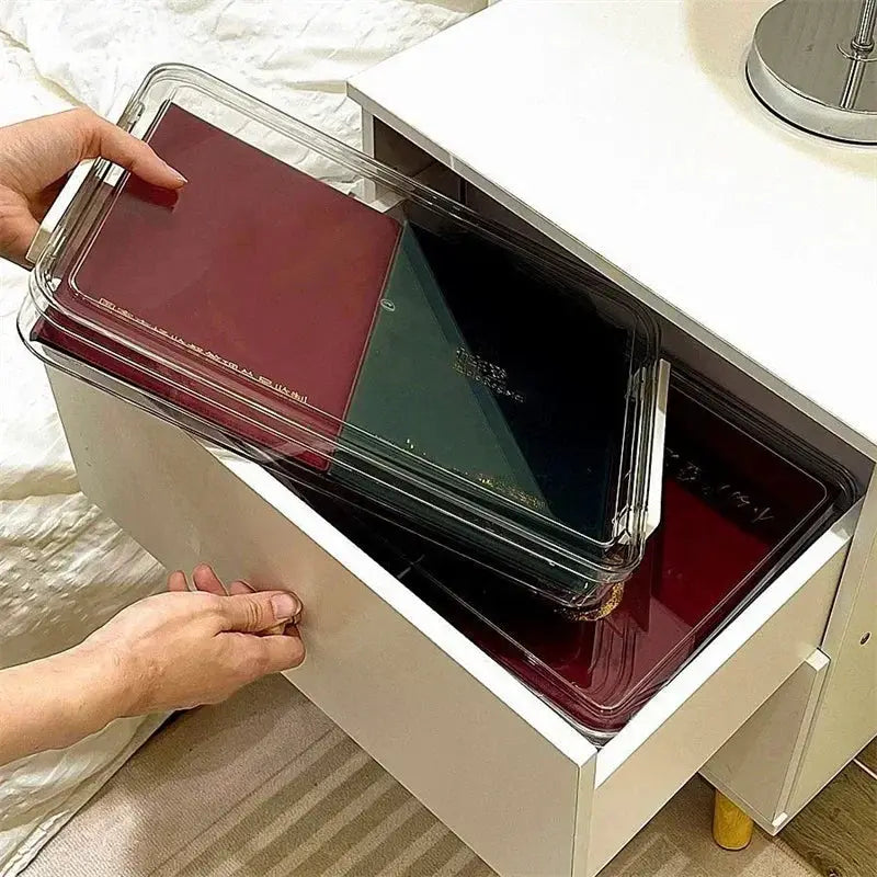 Acrylic Transparent Desktop Paper Storage Box For A4 Files And Exam Papers Dustproof Document Organizer
