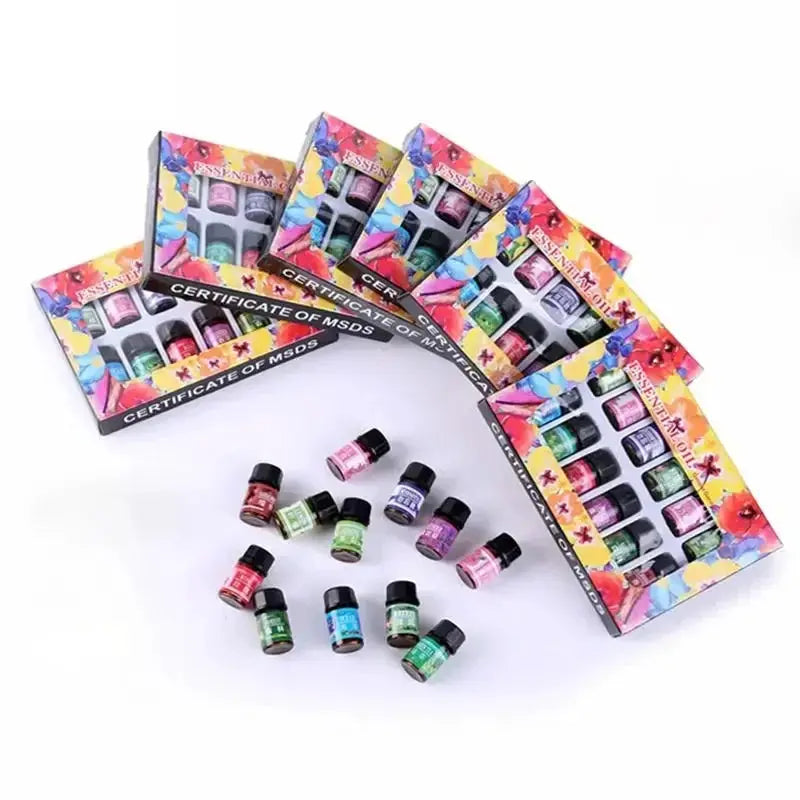 12 Pack 3ml Essential Oils for Diffuser Air Freshener Natural Plant Aromatherapy Fragrance Humidifier