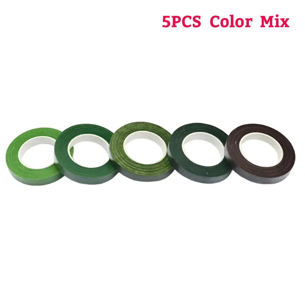 Green Flower Stem Sticks DIY Floral Material Handmade Wire Stem Self Adhesive Floriculture Tape Paper Tape For Bouquets