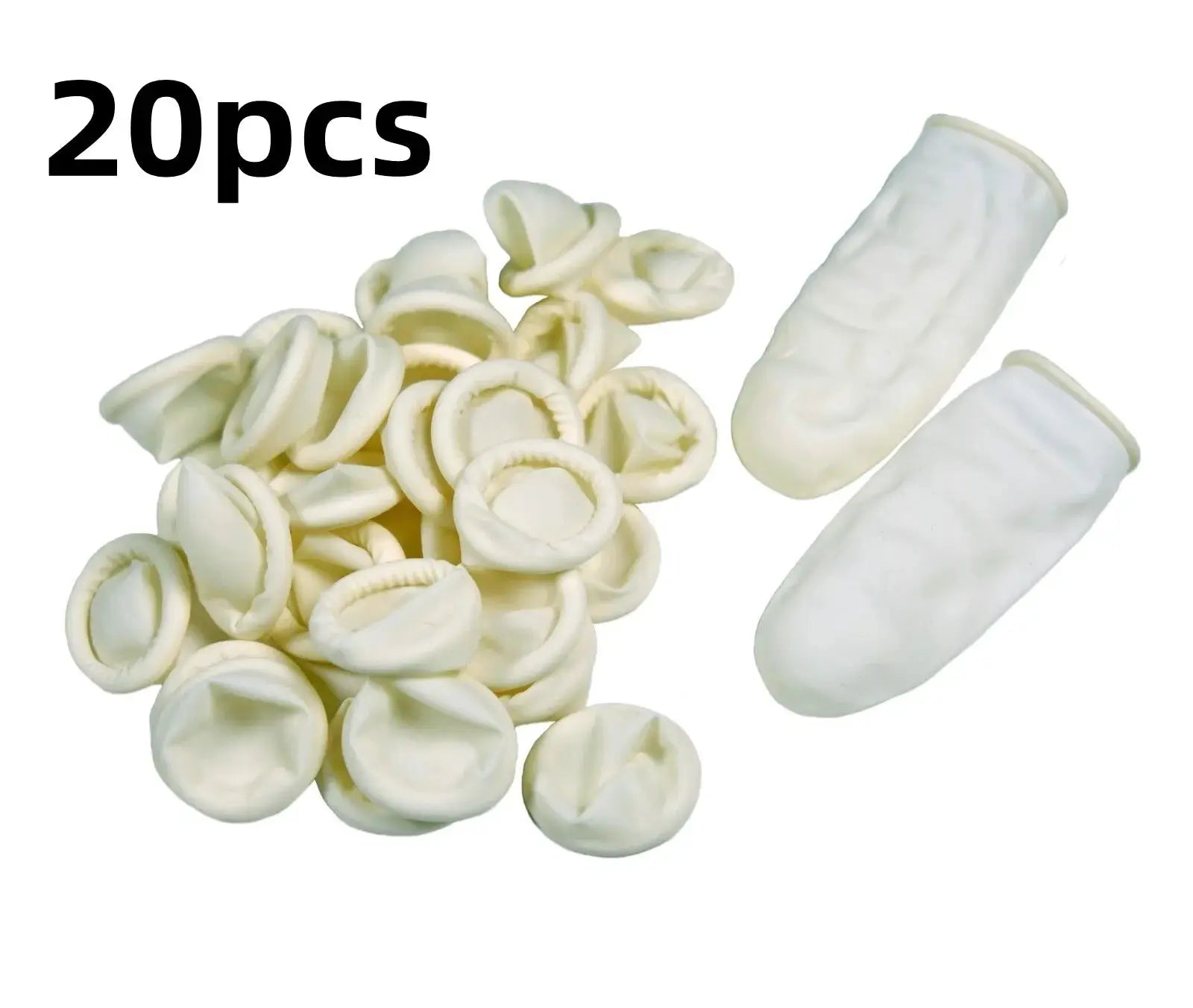 20pcs disposable fingertip protectors in natural rubber latex; non-slip finger cots