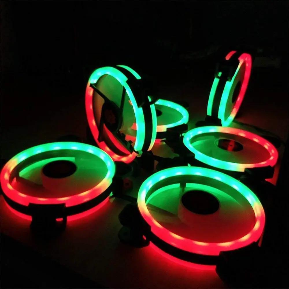 Five 120mm RGB PC cooling fans with IR remote from Simples Market