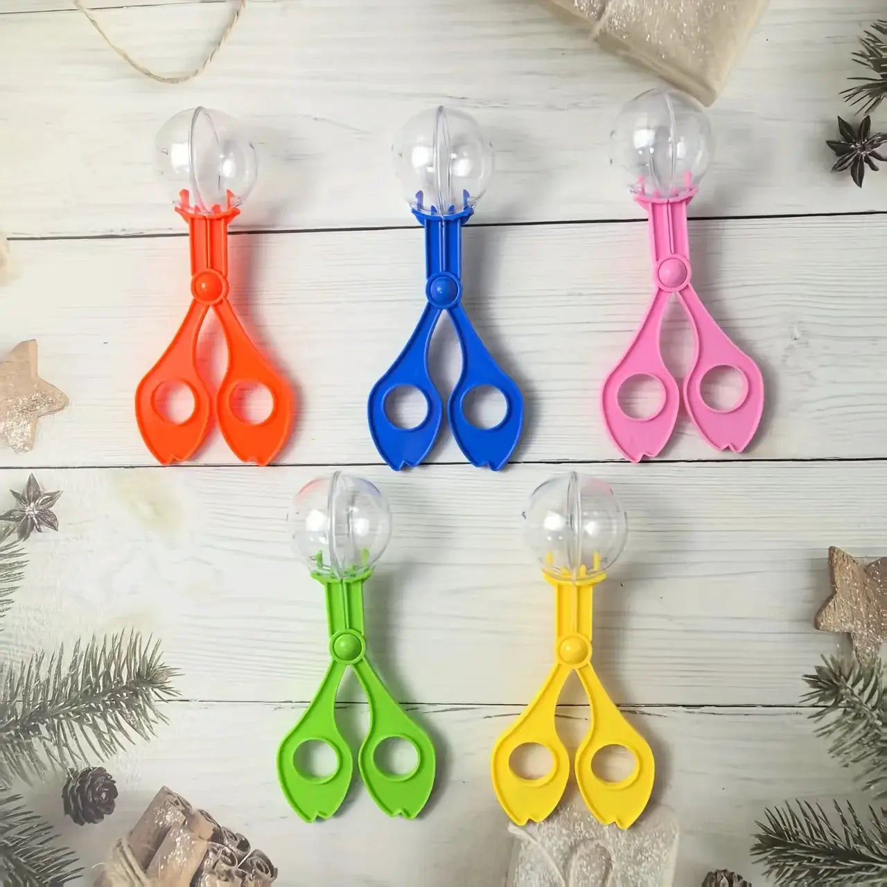 Simples Market Color Bubble Large Bead Clip set of 5 for insect catching in orange, blue, pink, green, yellow