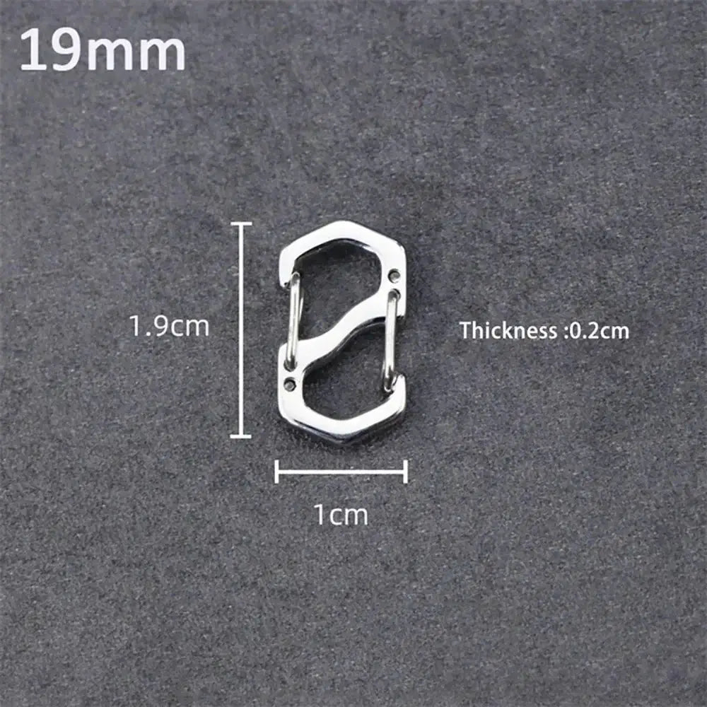 10pcs Simples Market stainless steel S-type backpack buckle carabiner with lock, silver