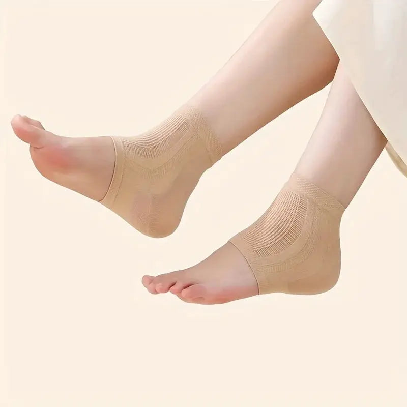 One Pair Upgraded High Elasticity Silicone Ankle Socks With Ankle Protection And Compression Support Brace
